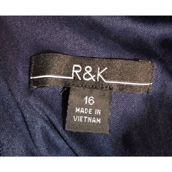 R&K Dress Ladies 16 Navy Sleeveless‎ Maxi - Picture 5 of 8